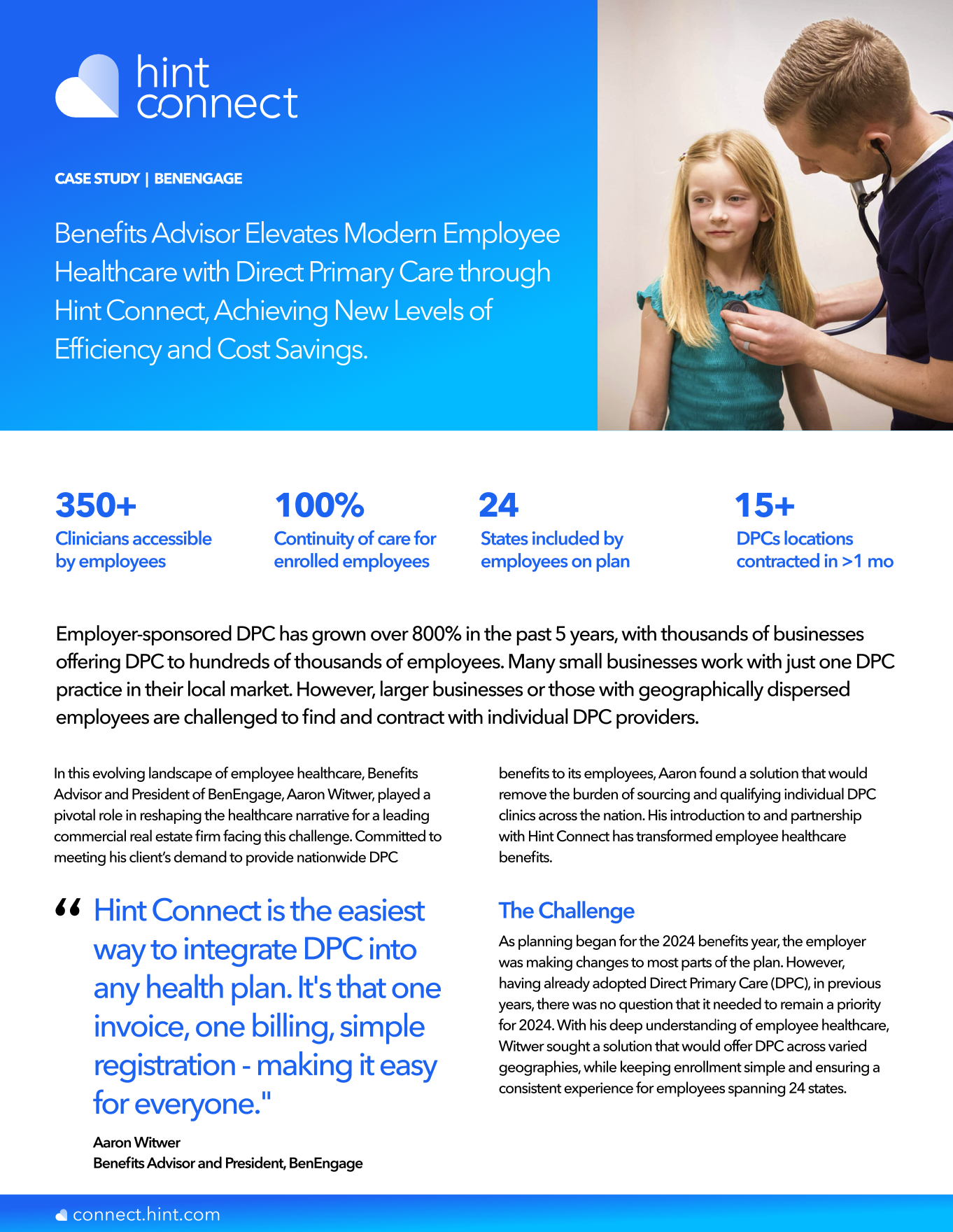 Read about how a benefits advisor elevated a modern employee healthcare plan with Direct Primary Care through Hint Connect.